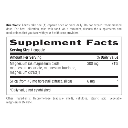 Target-Mins Magnesium with Silica 300mg, 60 Vegan Capsules, Certified Gluten Free, Certified Vegan