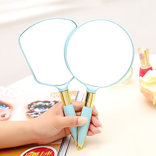 Pale Green, Square: Xpxkj Handheld Mirror Handle Vanity Makeup Home Salon Travel Use (Pale Green, Square)