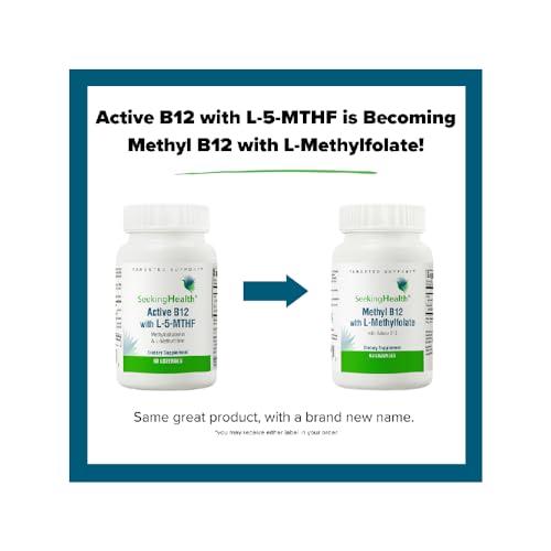 Methyl B12 with L-Methylfolate - MTHFR Support Supplement - Methylation Support Supplement - Lozenges to Support Brain Health &amp; Energy - 60 Lozenges