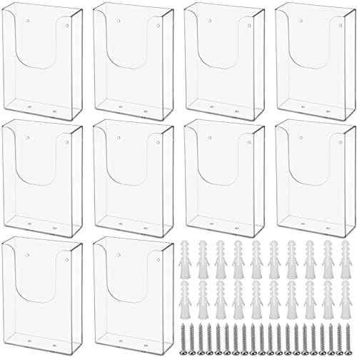 Brochure Holder Wall Mount 6 Pack,4 x 6 Inches Acrylic Flyer Holder Magazine Booklet Display Stand Trifold Holder