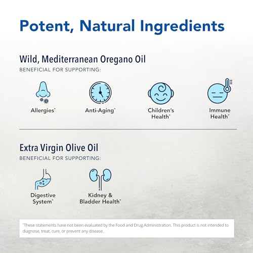 NORTH AMERICAN HERB &amp; SPICE Super Strength Oreganol P73-60 Softgels - Immune System Support - Vegan Friendly Wild Oregano - Non-GMO - 60 Servings