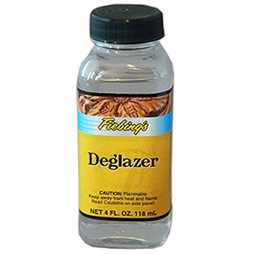 Fiebing&#39;s Leather Deglazer (4 Fl Oz, Clear) - Leather Preparer for Paint, Adhesion, Dye - Will Not Impair Leather Flexibility - Clean Wax, Finish, Grease on Boots, Shoes, Jacket, Purse, Furniture