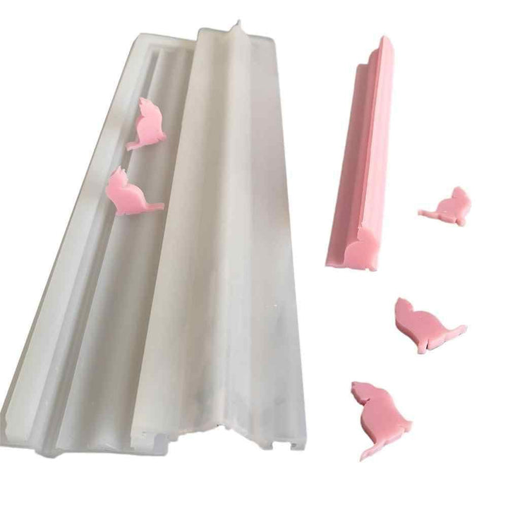 Cat Shaped Long Tube Silicone Soap Mold Kitten Kitty Co