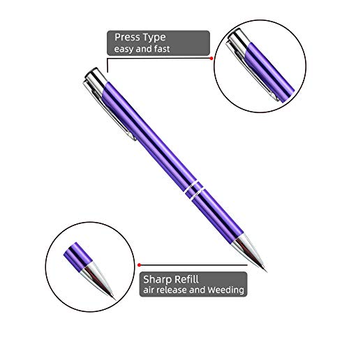 Air Release Weeding Pin Pen Tool with 2 Refills for Craft Vinyl Pen Weeder Remove Bubbles Installation (Purple, 2 Refills)