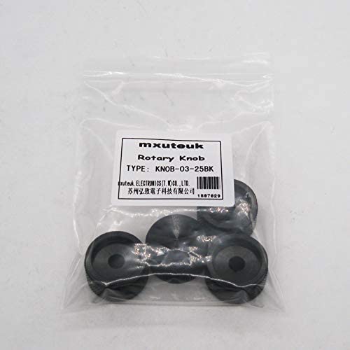 mxuteuk 4pcs Black Guitar Knobs Aluminum Alloy Potentiometer Control knurled Knob Volume Audio Electric Guitar Bass Screw Type 25 x 15.5mm (d*h) KNOB-03-25BK