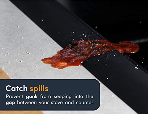 Linda’s Essentials Silicone Stove Gap Covers (2 Pack), Heat Resistant Oven Gap Filler Seals Gaps Between Stovetop and Counter, Easy to Clean Stove Gap Guard (21 Inches, Black)