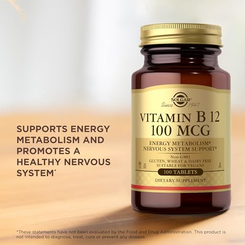SOLGAR Vitamin B12 100 mcg - 100 Tablets - Energy Metab