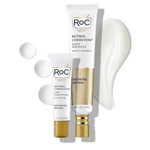 Retinol Correxion Value Set Duo, Deep Wrinkle Anti-Aging Night Face Cream + Daily Under Eye Cream for Dark Circles & Puffiness, Skin Care Set, Stocking Stuffers, (Packaging May Vary)
