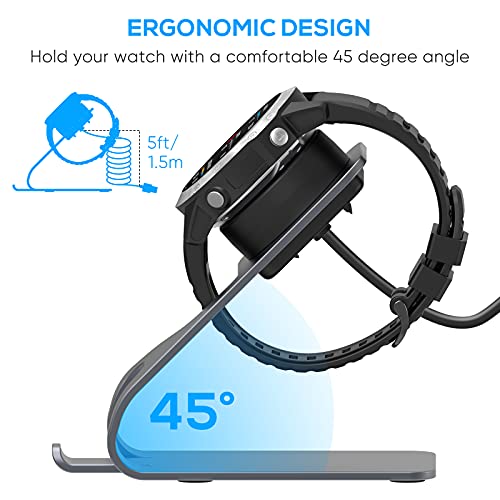 Charger for Garmin Instinct/for Garmin Vivoactive 3 4/for Fenix 5/for Fenix 6, Magnetic Charger Station with 5FT USB Cable for Garmin Venu/for Garmin Forerunner 745/945/935/245/for Garmin Approach S60