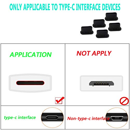 CKANDAY 5 Pieces USB C Cable Cover with 5 Pack USB C Du