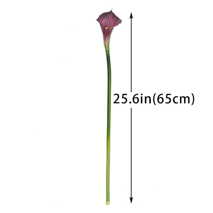 Artificial Flowers Calla Lilly 25.6&#39;&#39; Large Latex Fake Bouquet Soft Real Touch Long Stem Plants 5 Pcs for Home,Living Room,Bedroom,Dining Table,Office,Weddings Party Garden Décor(Purple)
