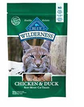 Buffalo Wilderness Soft-Moist Grain-Free Cat Treats Variety Pack - 4 Flavors (Chicken & Duck, Chicken & Trout, Chicken & Salmon, and Chicken & Turkey) - 2 Oz Each (4 Total Pouches)