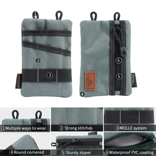 VE1 Pocket Organizer, Tool Pocket Organizer for Men, Pocket Organizer Storage EDC Gears, Best Gift to Keep Organized, Hold Your Flashlight/Pocket Knife, Tactical Pen, Notebook (Grey)