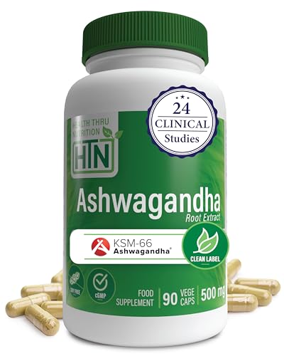 Ashwagandha 500mg KSM­66® 90 Capsules | Stress, Mood, Focus, & Energy | Clinically Proven and Organic Root-Only Whitania Somnifera Extract | Non-GMO, Gluten & Soy Free