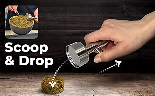 IBYX Falafel and Meatball Maker Scoop |Food Safe and Non-Sticky Stainless-Steel Meatball and Falafel Baller Tool | Simple Scoop and Drop (Small)