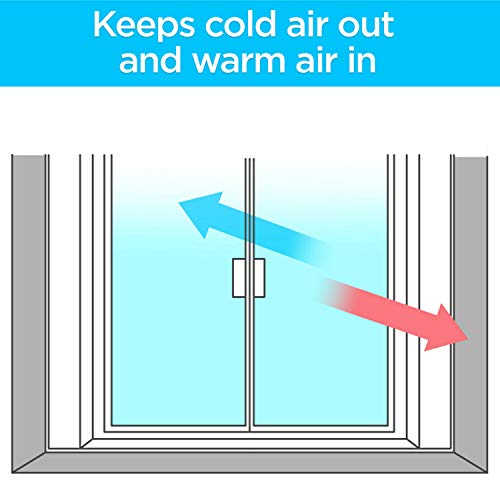 3M Indoor Patio Door Insulation, Insulator Kit for 6&#39;-8 x 9&#39; ft Patio Door, Keeps Cold Air Out and Warm Air In, Includes Heat Shrink Window Film and Scotch Window Film Mounting Tape (2144W-6)