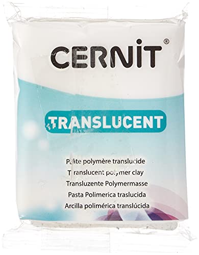CERNIT Transparant Clay 56g, Translucent White, 7 x 5.5 x 1.5 cm