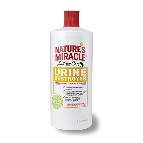 Nature&#39;s Miracle Just for Cats Urine Destroyer Intense Urine Stain &amp; Odor Remover, 32-Ounce Pour Bottle (P-5721)