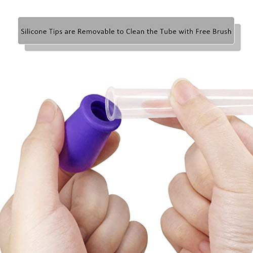 10 Pack Liquid Pipettes Droppers Silicone 5ml Clear Medicine Eye Dropper for Kids with Bulb Tip &amp; Clean Brush for Candy Mold, Gummy Bear, Gelatin Maker, Oil Science, Crafts Projects (10 Colors)