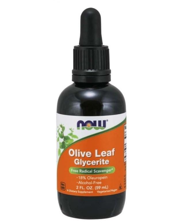NOW Foods Supplements, Olive Leaf Glycerite Liquid, 18%