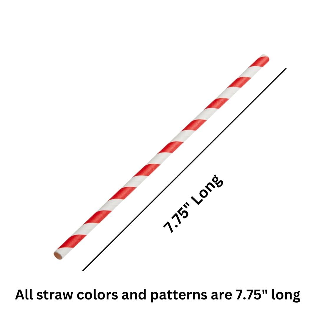4th of July Straws USA Red, White &amp; Blue Paper 