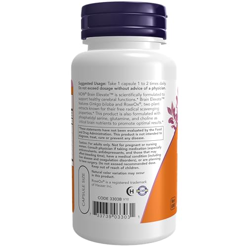 NOW Foods Supplements, Brain Elevate™, Featuring Ginkgo