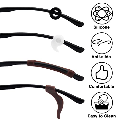 Benvo 12 Pairs Eyeglasses Retainers Silicone Glasses Te