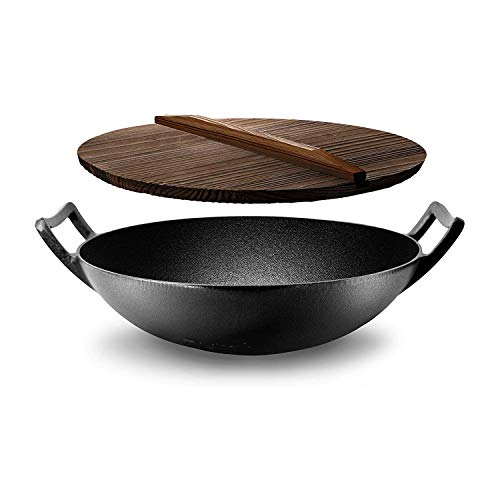 NutriChef Pre-Seasoned Cast Pan-5.8 QT Heavy Duty Non-S