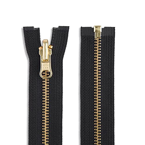 28 inch Metal Zipper Black 28” Reversible Zipper Gold B