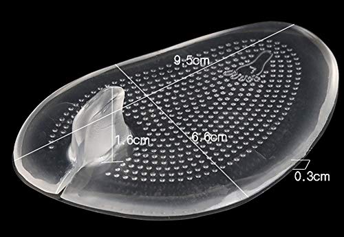 2Pairs Silicone Sandal Flip-Flop Thong Toe Protectors - Forefoot Cushions Clear Inserts Insoles Shoes Grip Pads Self-Adhesive Ball-of-Foot Cushions