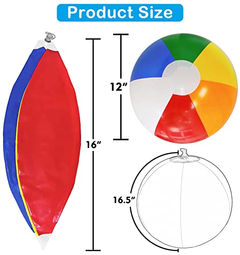 16&#39;&#39; Beach Balls for Kids - 3 Pack Beach Ball Bulk Inflatable Pool Beach Balls Bulk Hawaiian Tropical Theme Party Decorations Favors Supplies