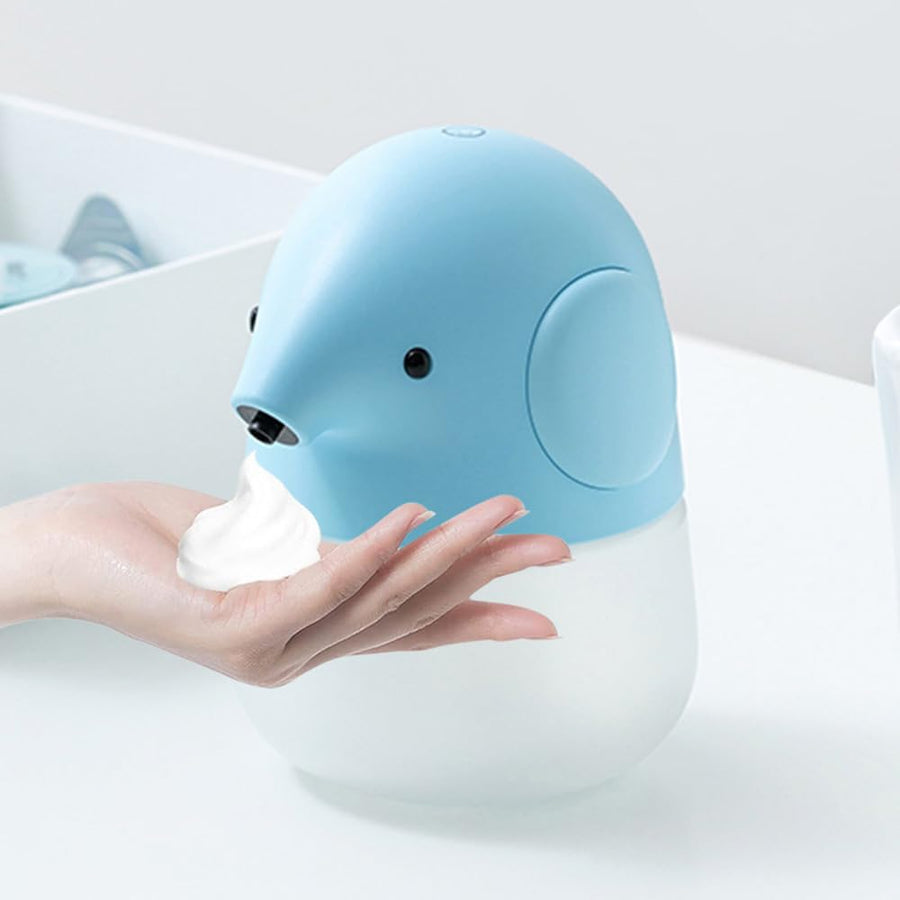Automatic Soap Dispenser - Cute Penguin Touchless Foaming Hand Soap Dispenser, Waterproof & USB Rechargeable, 13.5oz/ 400ml for Bathroom Countertop, Kitchen, Preschool Children, Pink