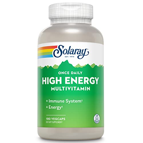 Once Daily High Energy Multivitamin for Women and Men - Energy Supplements - Immune Support w/Vitamin C, A, D and E, Vitamin B Complex, Trace Minerals, 60-Day Guarantee, 180 Serv, 180 VegCaps