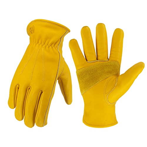 KKOYING Leather Work Gloves for Men &amp; Women, Ga
