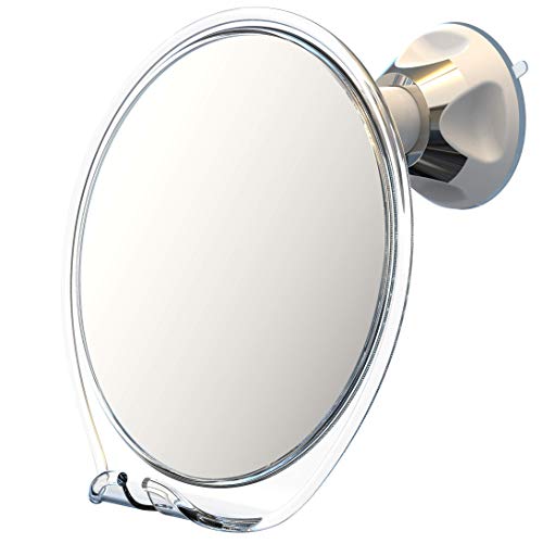 Shaving Mirror, Shower Mirror with a Razor Holder for Shaving with Powerful Suction Cup - Shatterproof Anti Fog Mirror for Shower (Clear)