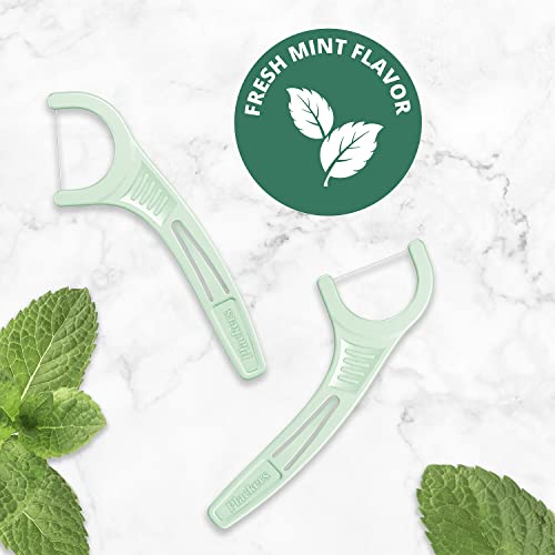 Plackers Micro Mint Dental Floss Picks with Travel Case, 12 Count (Color May vary)