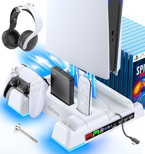 PS5 / PS5 Slim Stand and Cooling Station with LED Contr