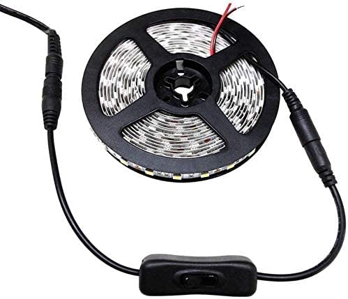 4pcs LED Strip Light Inline On/Off Switch Cable DC Jack 5.5x2.1mm Male to Female Connector, DC Jack Switch, LED Tape Connector, 12V Inline Rocker Switch DC Power Adapter Connector, 12inch