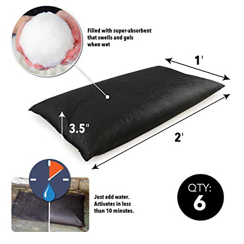 - QD1224-6 Water Activated Flood Bags 1ft x 2ft, 6-Pack