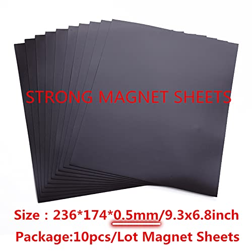 10 Pack 9.3x6.85inch Large Size Magnet Sheets for Dies Storage Magnetic Sheets for Crafts Non Adhesive for Metal Cutting Dies Storage Orangize Crafts Tool ScrapbookingFlexible Placement 0.5mmThickness