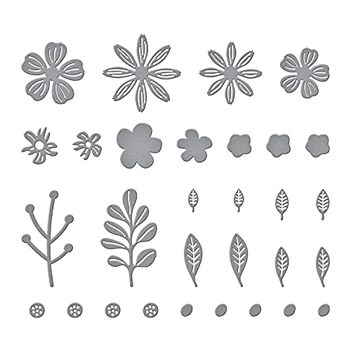 SPELLBINDERS PAPERCRAFTS, INC Etched Dies-Mini Blooms and Sprigs, Metal