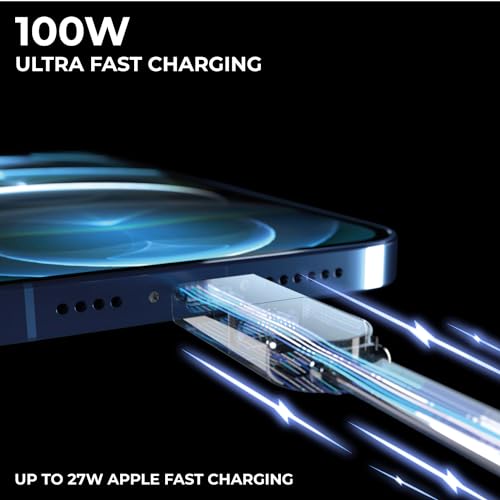 , inCharge X, Multi Charging Cable, Portable Keychain 6-in-1 with 100W Ultra-Fast Charging Power, Sapphire Blue, Multi Charger