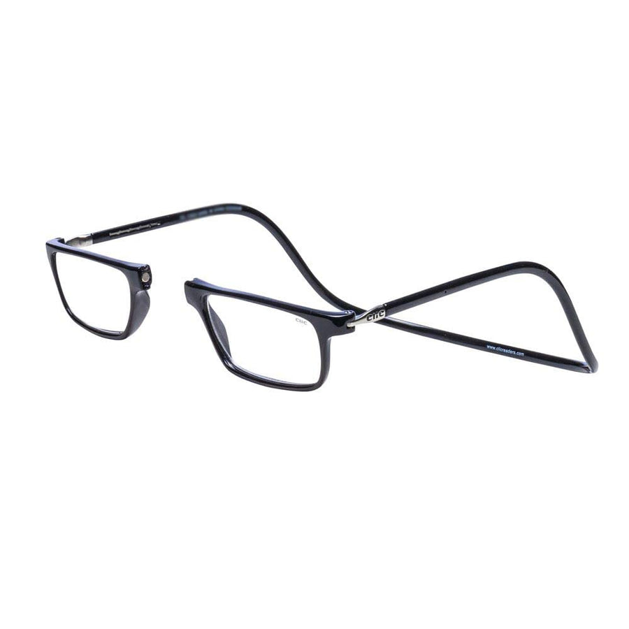 Magnetic Reading Glasses, Computer Readers, Replaceable Lens, Adjustable Temples, Executive, (M-XL, Black, 2.00 Magnification)
