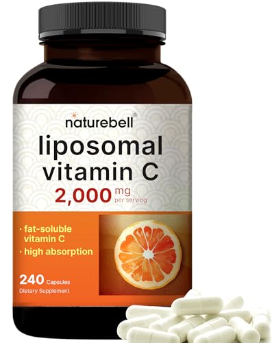 Liposomal Vitamin C 2,000mg Per Serving, 240 Capsules | High Absorption Fat-Soluble Vitamins – Immune Support – Collagen Booster – Antioxidant Supplement – Non-GMO