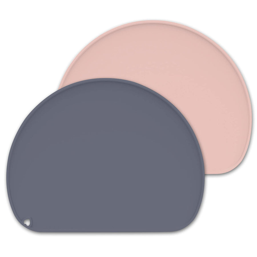 Large Silicone Mat 2 Pack, 17x13 Silicone Craft Mats for Resin Jewelry Casting Molds, Food Grade Silicone Sheet with Raised Edge,Nonstick Waterproof, Pink/Oxford-Blue