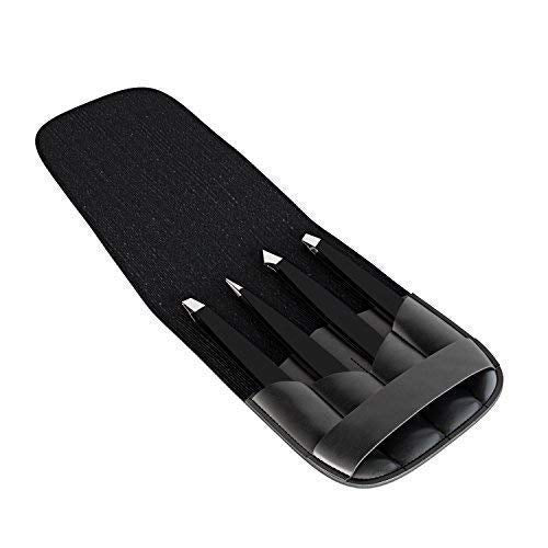 Tweezer Guru Eyebrow Tweezer Set (4-Piece) for Women &amp; Men - Professional Slant and Pointed Tweezers Set with Case - Precision Tweezers Kit for Facial Hair, Splinter and Ingrown Hair Removal