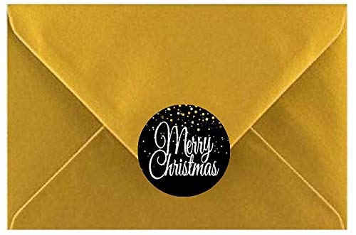 48pack Black Merry Christmas Joy Deer Tree Assortment Stickers Labels Envelope Decorative Seals -1.5inch