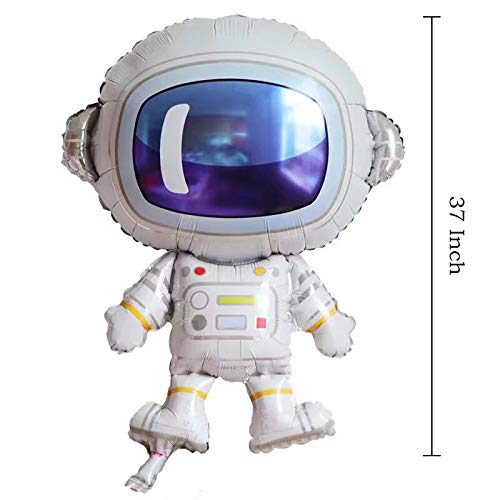 4Pcs Cute Large Size Outer Space Cartoon Balloons Astronaut Balloons Rocket Balloons for Kids Planet Themed Party Supplies Baby Shower Birthday Party (Colorful)