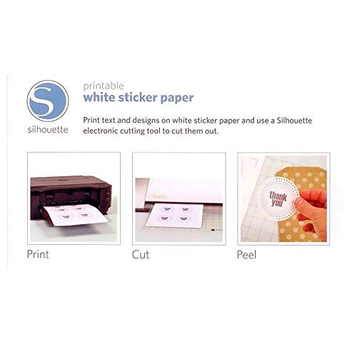Silhouette Printable White Sticker Paper, 8.5X11, 8 Count