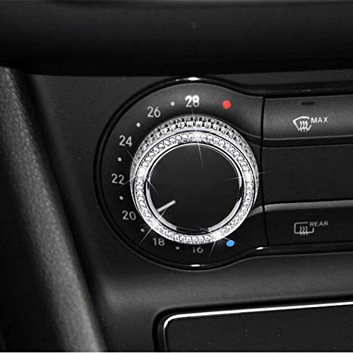 Pursuestar Bling Bling Crystal Air Conditioner Control Switch Knob Regulator Caps Diamond Cover Decals Decorations Trim for Mercedes-Benz A B Class CLA GLA GLE GLS GLK ML CLS